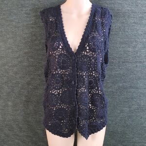 Vintage Crochet Vest, Passports Of Pier One Imports Navy Blue